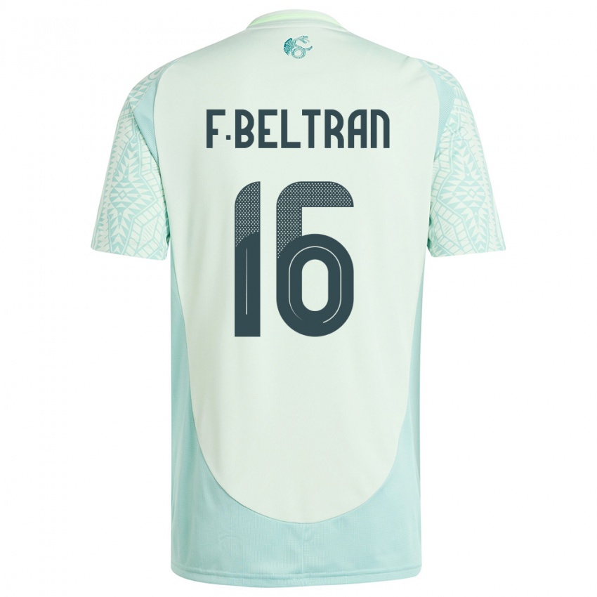 Férfi Mexikó Fernando Beltran #16 Vászonzöld Idegenbeli Jersey 24-26 Mez Póló Ing