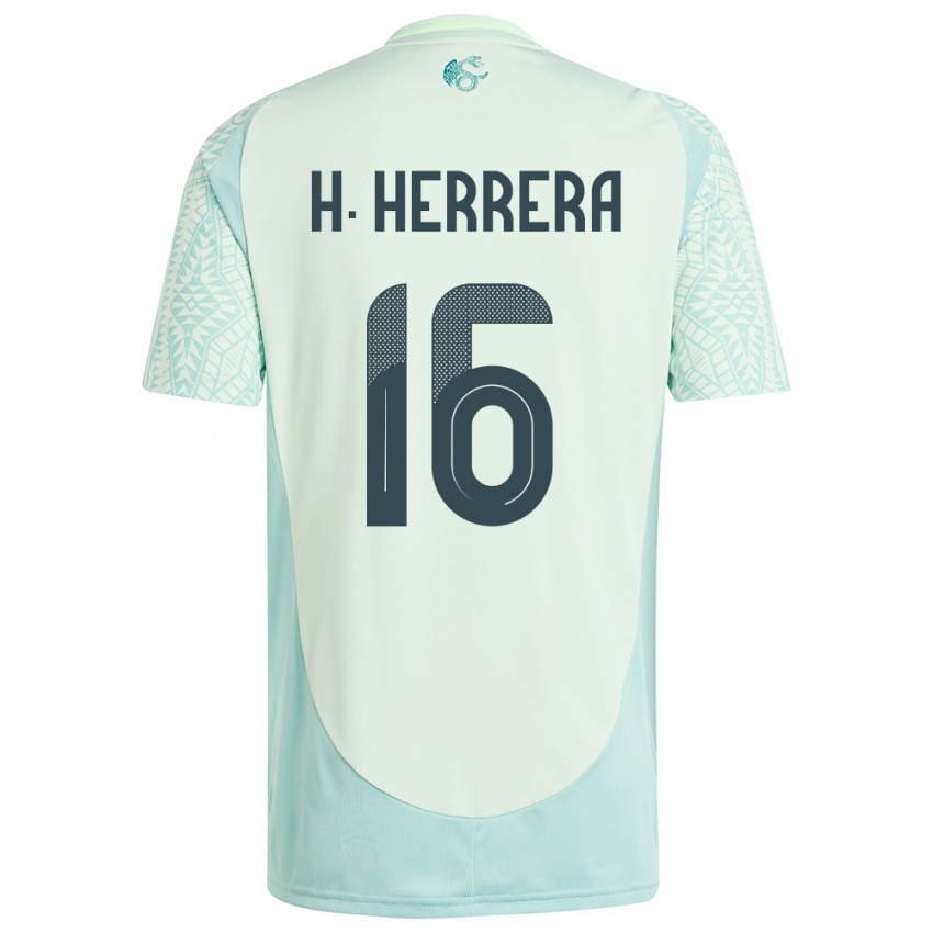 Férfi Mexikó Hector Herrera #16 Vászonzöld Idegenbeli Jersey 24-26 Mez Póló Ing