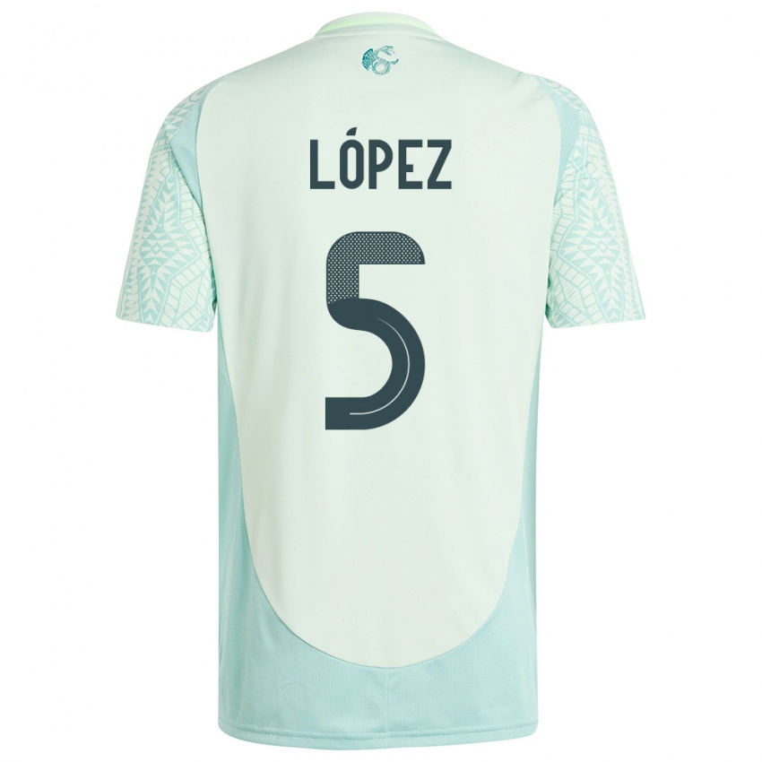 Férfi Mexikó Jimena Lopez #5 Vászonzöld Idegenbeli Jersey 24-26 Mez Póló Ing