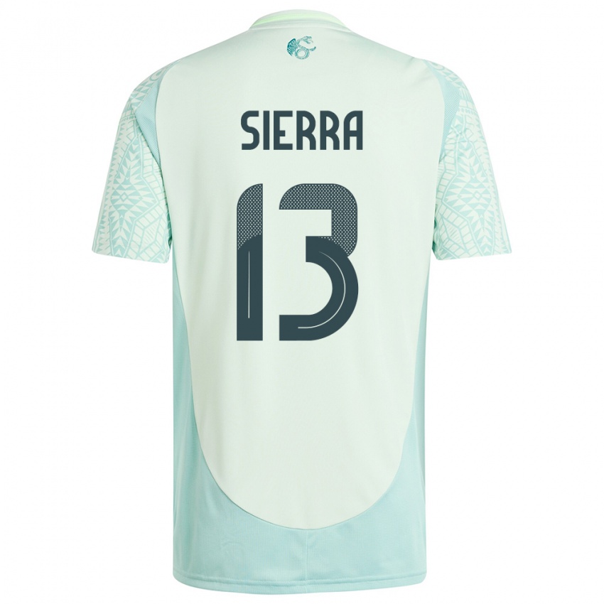 Férfi Mexikó Bianca Sierra #13 Vászonzöld Idegenbeli Jersey 24-26 Mez Póló Ing