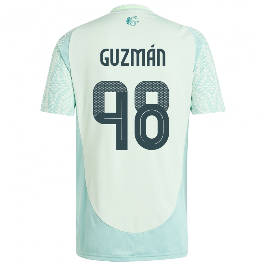 Férfi Mexikó Kinberly Guzman #98 Vászonzöld Idegenbeli Jersey 24-26 Mez Póló Ing