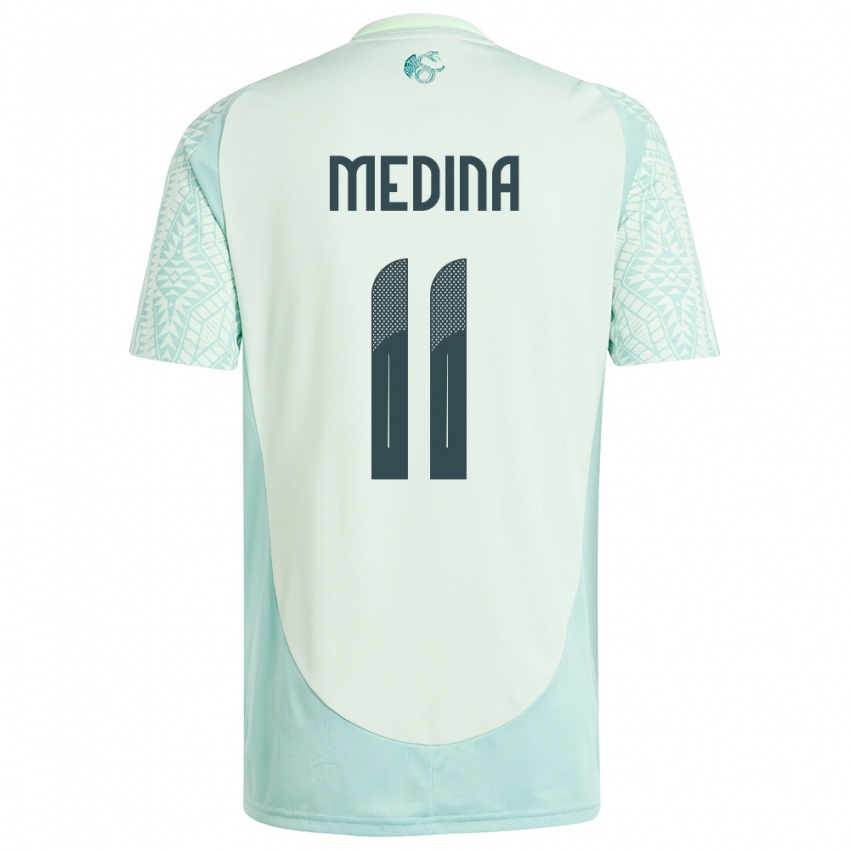 Férfi Mexikó Diego Medina #11 Vászonzöld Idegenbeli Jersey 24-26 Mez Póló Ing