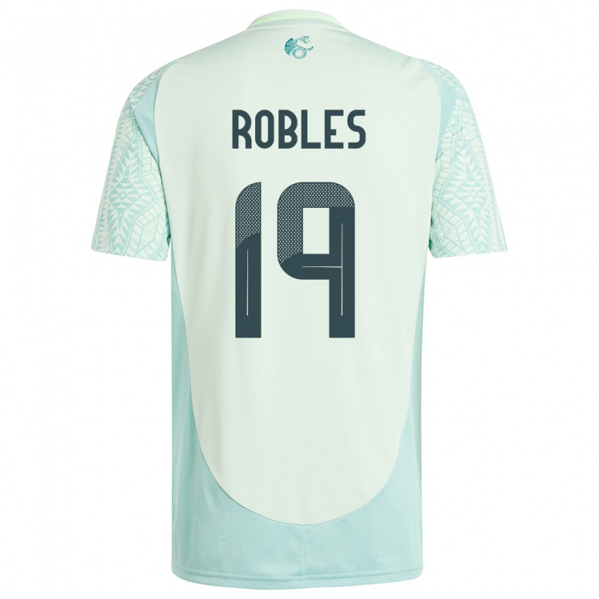 Férfi Mexikó Angel Robles #19 Vászonzöld Idegenbeli Jersey 24-26 Mez Póló Ing