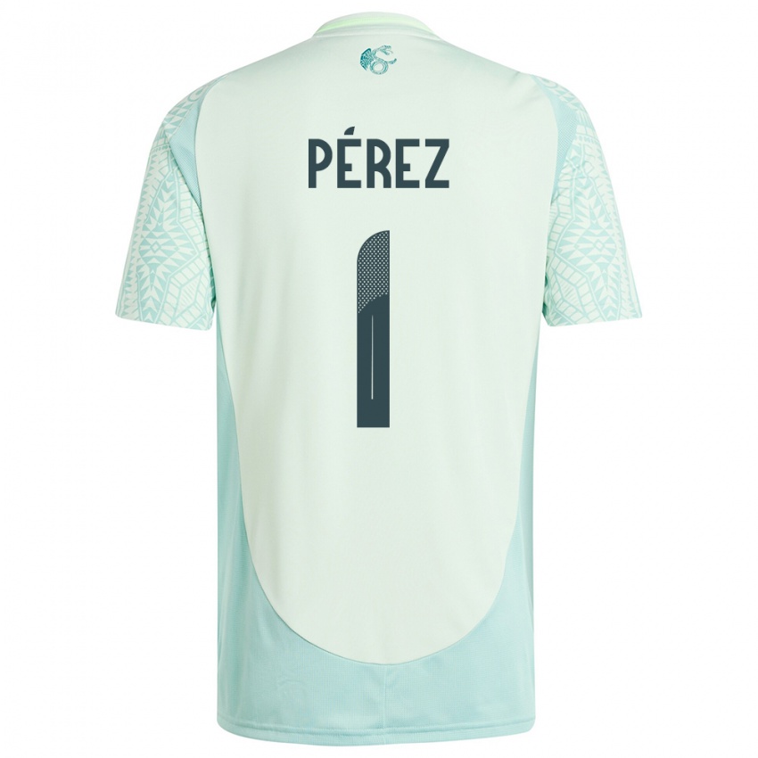 Férfi Mexikó Emiliano Perez #1 Vászonzöld Idegenbeli Jersey 24-26 Mez Póló Ing