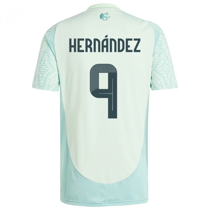 Férfi Mexikó Jesus Hernandez #9 Vászonzöld Idegenbeli Jersey 24-26 Mez Póló Ing