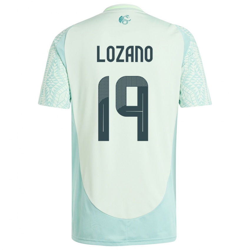 Férfi Mexikó Esteban Lozano #19 Vászonzöld Idegenbeli Jersey 24-26 Mez Póló Ing