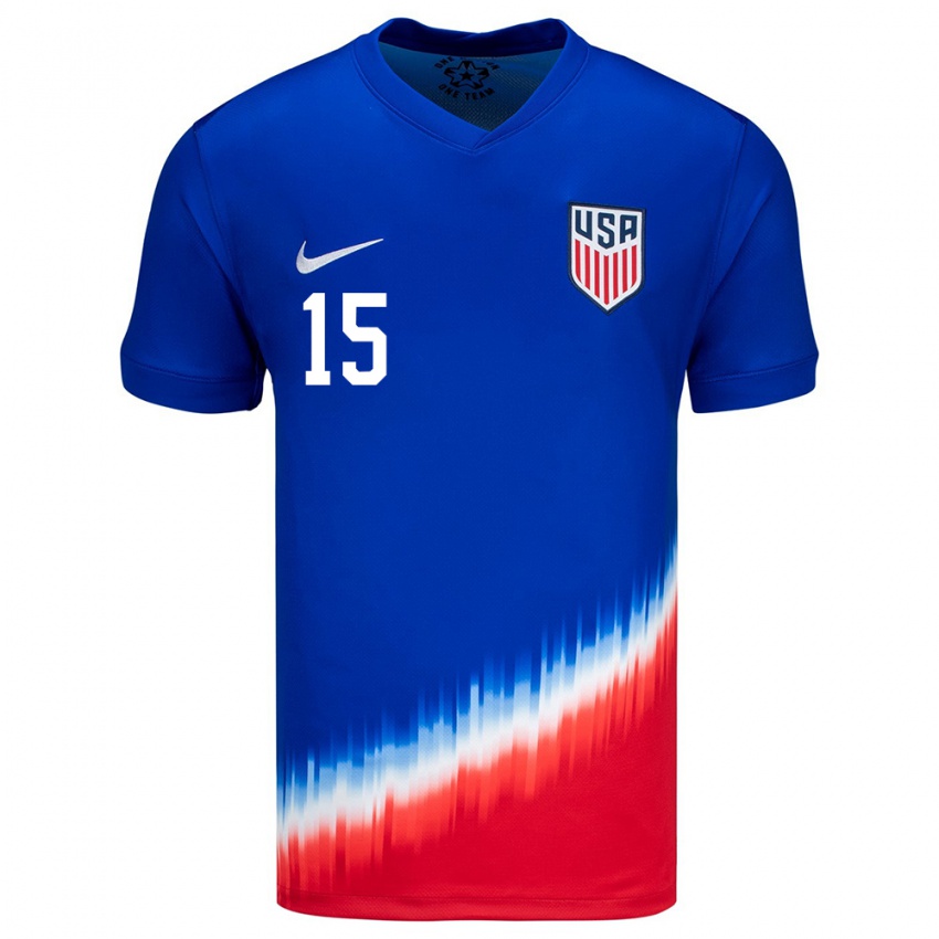 Férfi Egyesült Államok Megan Rapinoe #15 Kék Idegenbeli Jersey 24-26 Mez Póló Ing