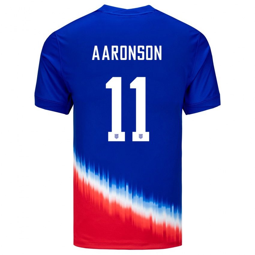 Férfi Egyesült Államok Brenden Aaronson #11 Kék Idegenbeli Jersey 24-26 Mez Póló Ing