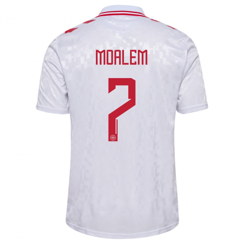 Férfi Dánia Jonathan Moalem #7 Fehér Idegenbeli Jersey 24-26 Mez Póló Ing