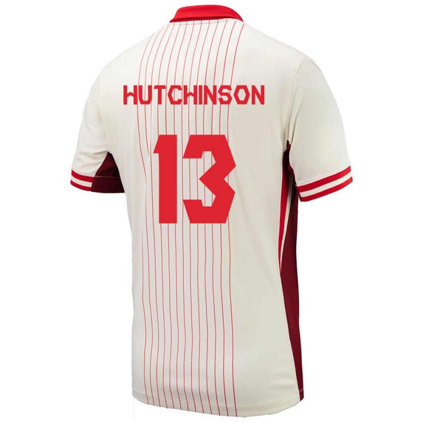 Férfi Kanada Atiba Hutchinson #13 Fehér Idegenbeli Jersey 24-26 Mez Póló Ing