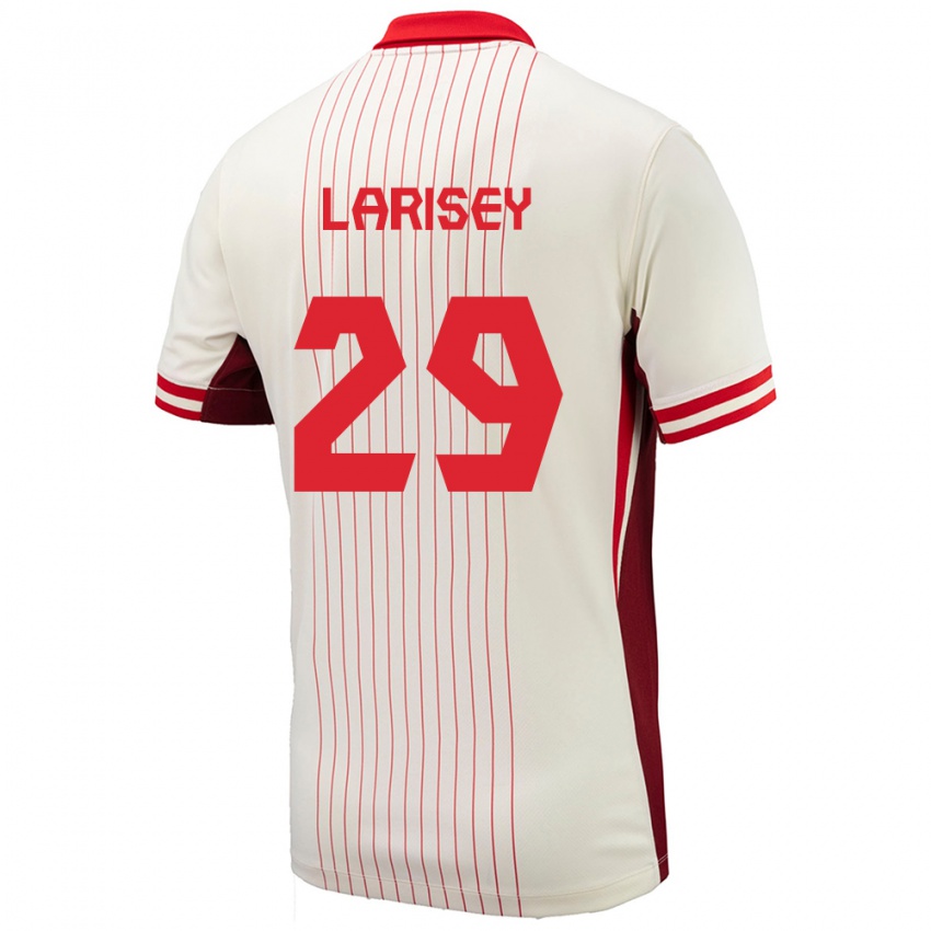 Férfi Kanada Clarissa Larisey #29 Fehér Idegenbeli Jersey 24-26 Mez Póló Ing