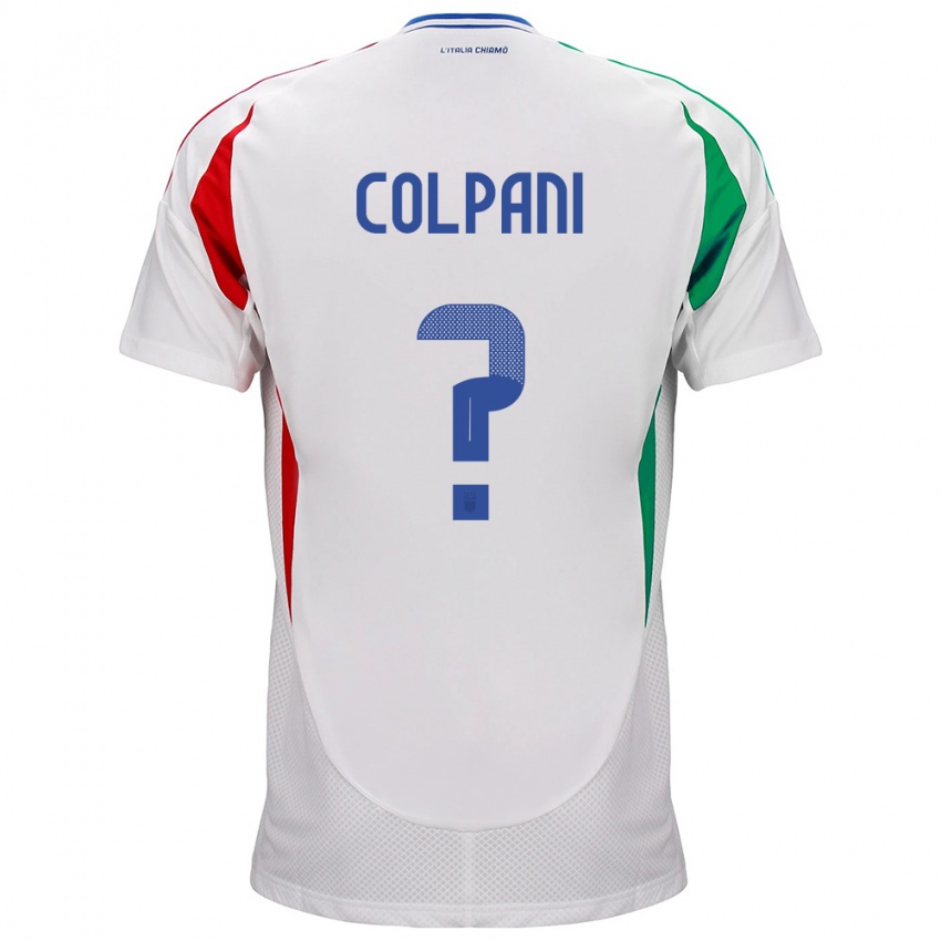 Férfi Olaszország Andrea Colpani #0 Fehér Idegenbeli Jersey 24-26 Mez Póló Ing