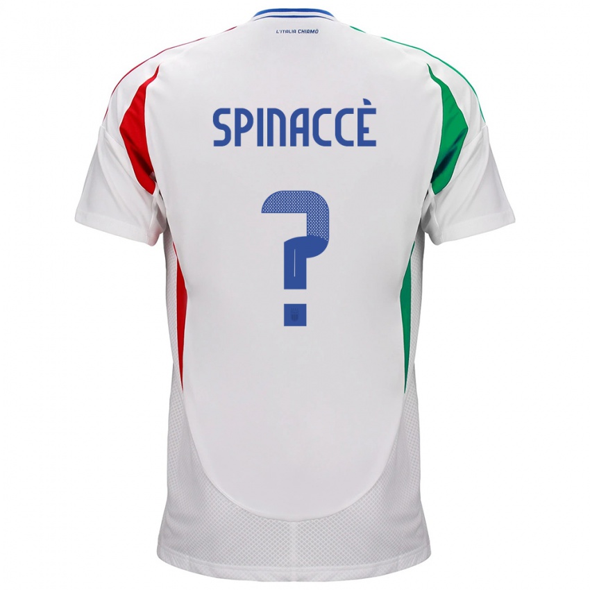 Férfi Olaszország Matteo Spinaccè #0 Fehér Idegenbeli Jersey 24-26 Mez Póló Ing