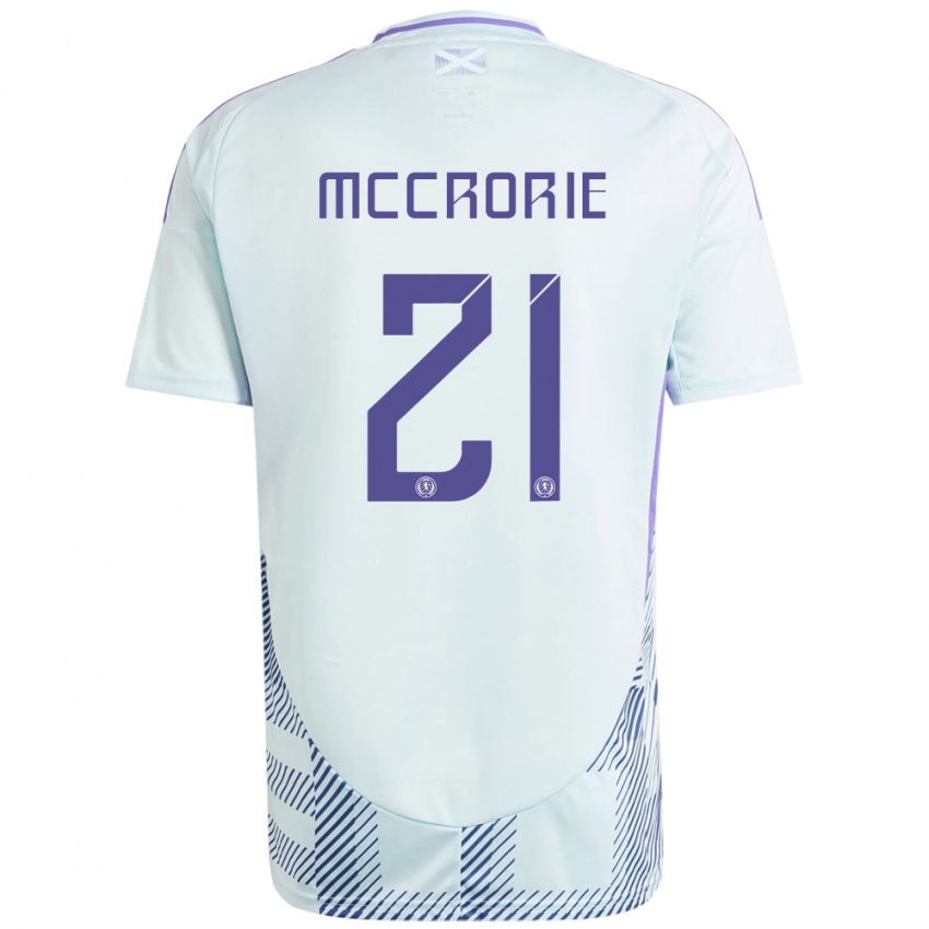 Férfi Skócia Robby Mccrorie #21 Világos Menta Kék Idegenbeli Jersey 24-26 Mez Póló Ing