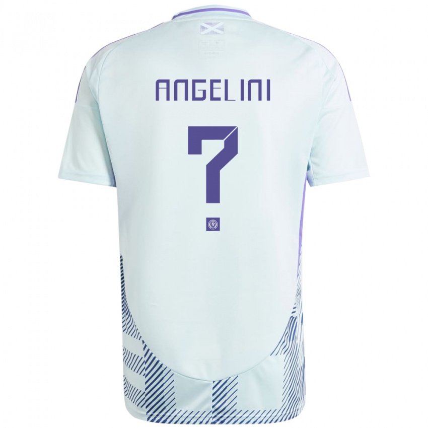 Férfi Skócia Vincent Angelini #0 Világos Menta Kék Idegenbeli Jersey 24-26 Mez Póló Ing