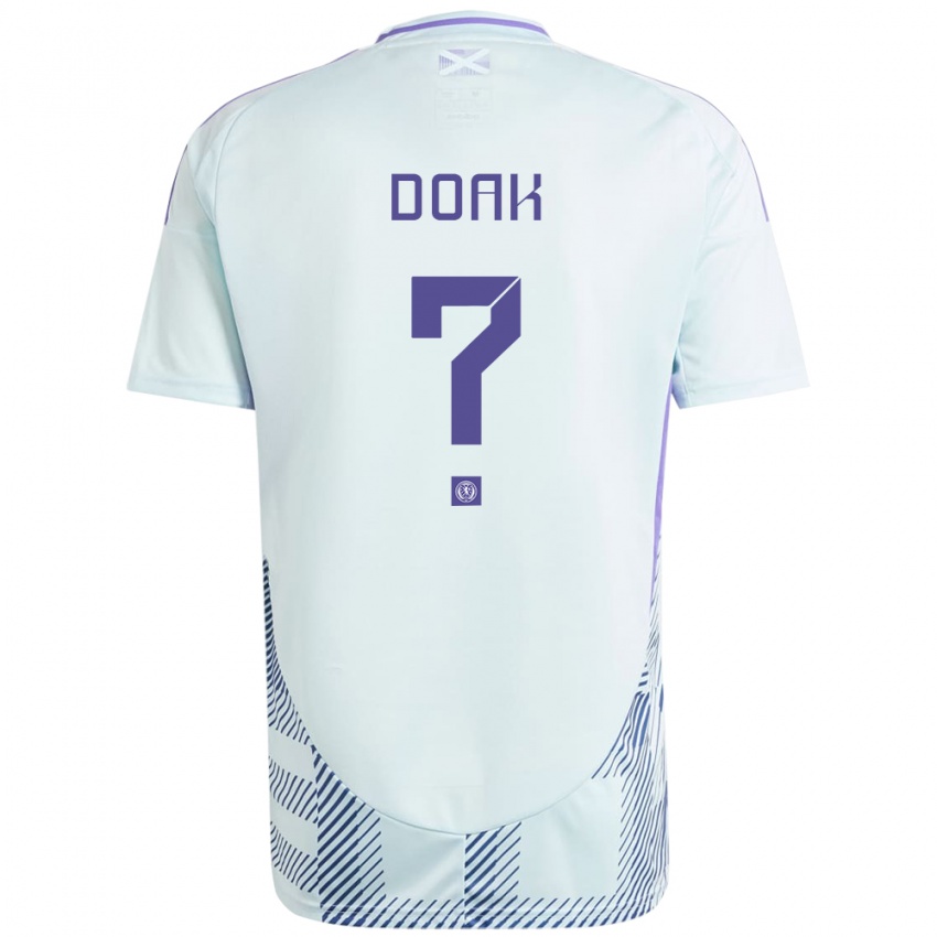 Férfi Skócia Ben Doak #0 Világos Menta Kék Idegenbeli Jersey 24-26 Mez Póló Ing