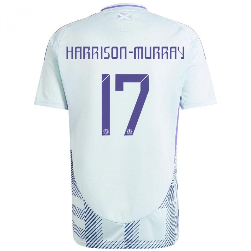 Férfi Skócia Christie Harrison-Murray #17 Világos Menta Kék Idegenbeli Jersey 24-26 Mez Póló Ing