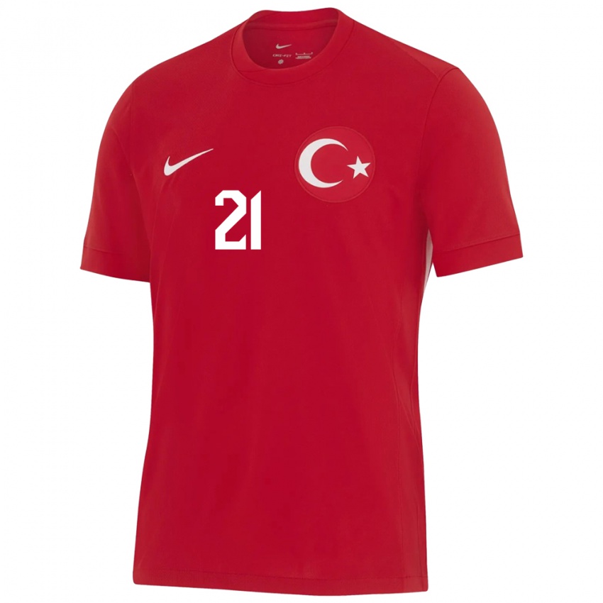 Férfi Törökország Melike Öztürk #21 Piros Idegenbeli Jersey 24-26 Mez Póló Ing