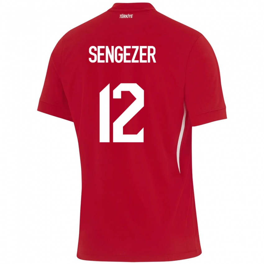 Férfi Törökország Muhammed Şengezer #12 Piros Idegenbeli Jersey 24-26 Mez Póló Ing