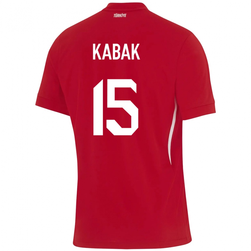 Férfi Törökország Ozan Kabak #15 Piros Idegenbeli Jersey 24-26 Mez Póló Ing