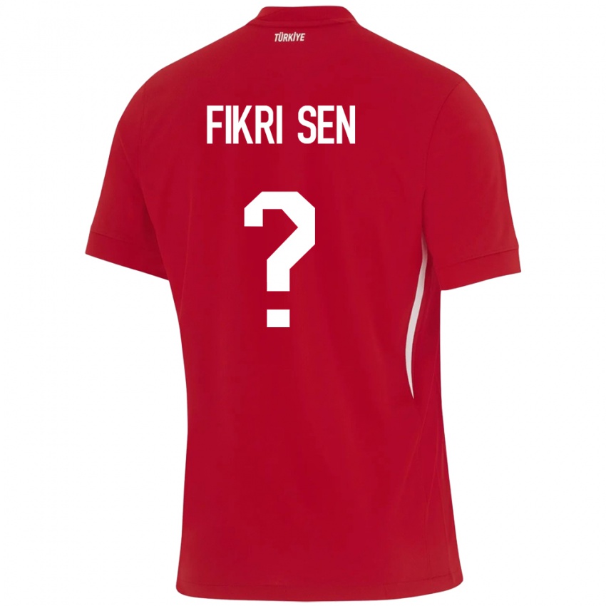 Férfi Törökország Yağız Fikri Şen #0 Piros Idegenbeli Jersey 24-26 Mez Póló Ing