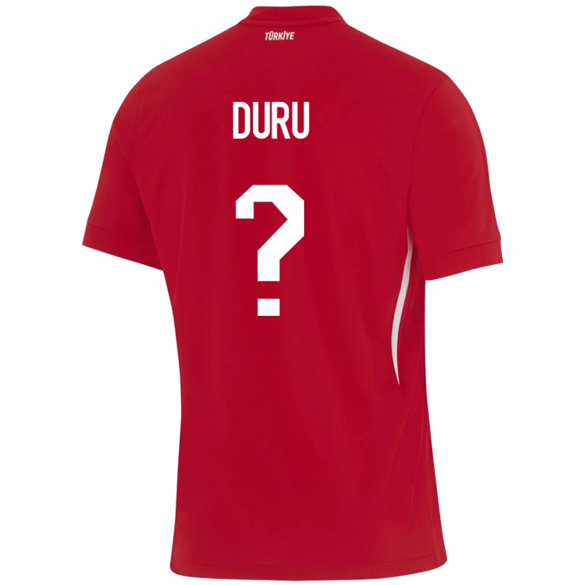 Férfi Törökország Mustafa Duru #0 Piros Idegenbeli Jersey 24-26 Mez Póló Ing