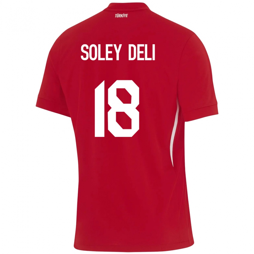 Férfi Törökország Dilara Soley Deli #18 Piros Idegenbeli Jersey 24-26 Mez Póló Ing