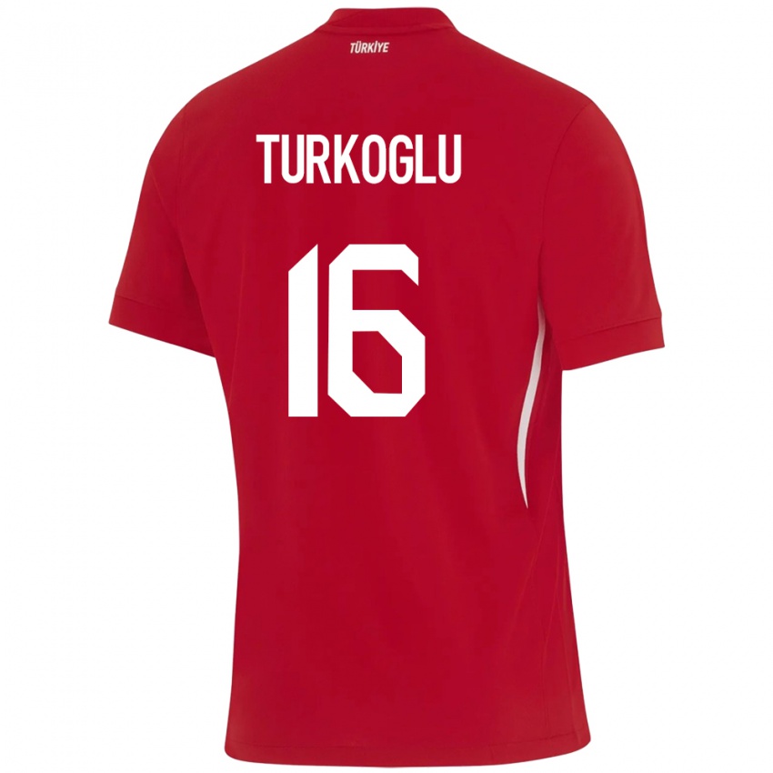 Férfi Törökország Ece Türkoğlu #16 Piros Idegenbeli Jersey 24-26 Mez Póló Ing