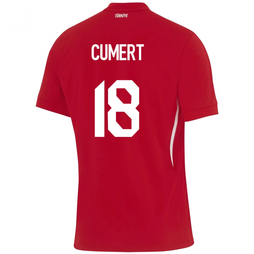Férfi Törökország Ecem Cumert #18 Piros Idegenbeli Jersey 24-26 Mez Póló Ing