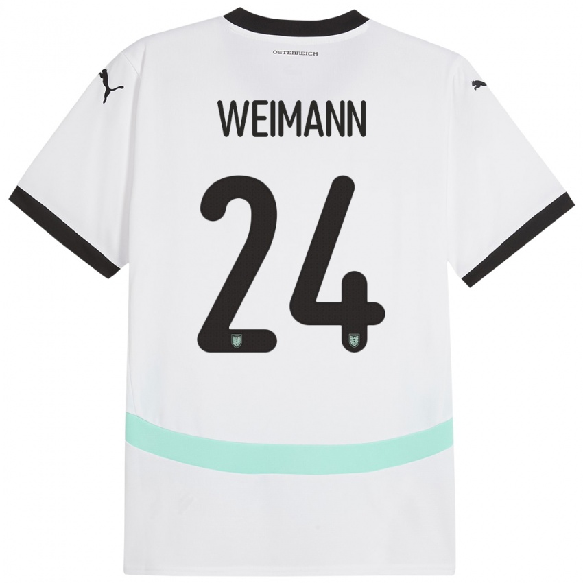 Férfi Ausztria Andreas Weimann #24 Fehér Idegenbeli Jersey 24-26 Mez Póló Ing