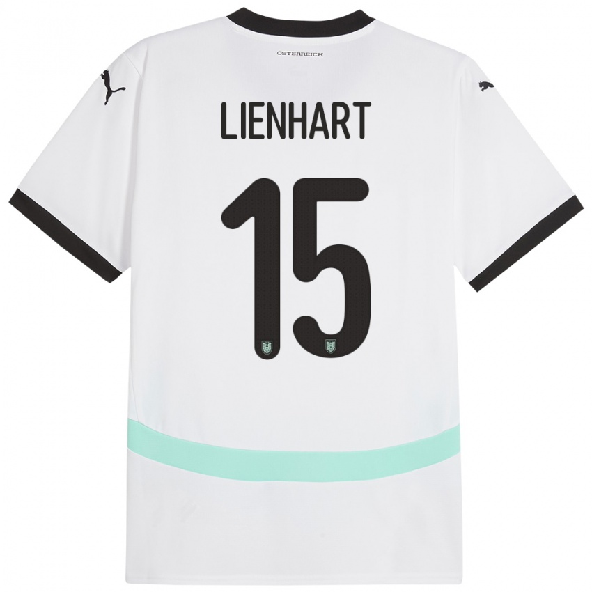 Férfi Ausztria Philipp Lienhart #15 Fehér Idegenbeli Jersey 24-26 Mez Póló Ing