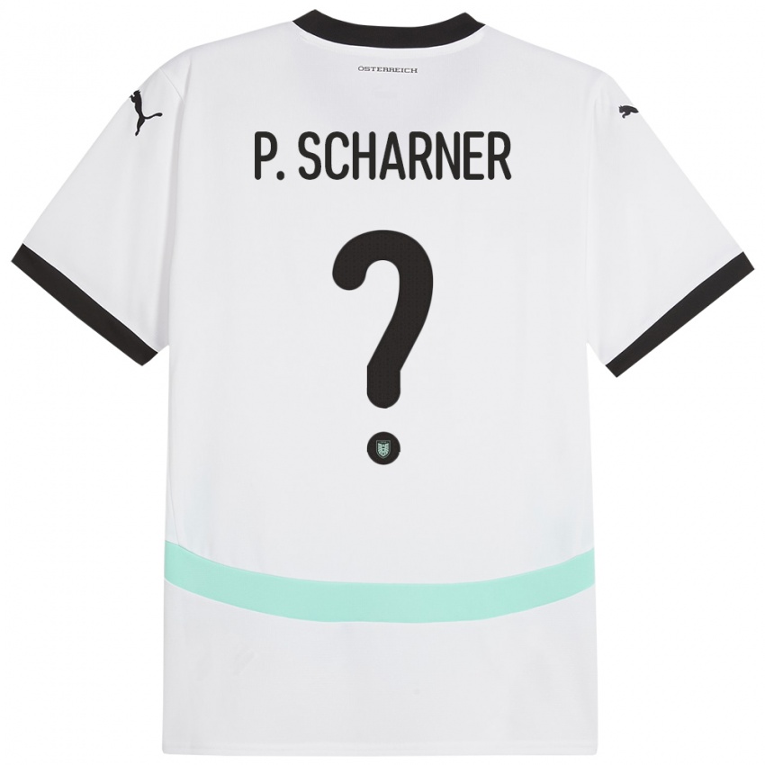 Férfi Ausztria Paul Scharner #0 Fehér Idegenbeli Jersey 24-26 Mez Póló Ing