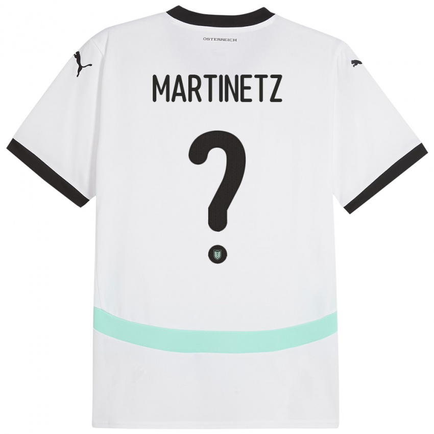 Férfi Ausztria Gregor Martinetz #0 Fehér Idegenbeli Jersey 24-26 Mez Póló Ing