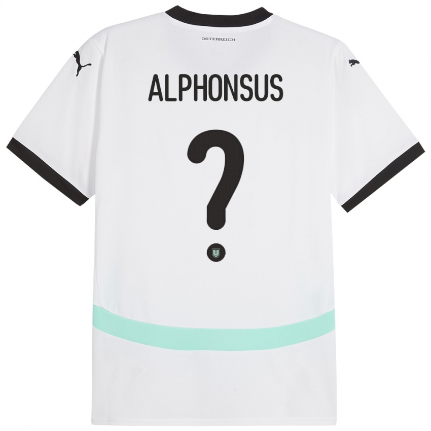 Férfi Ausztria Marcel Alphonsus #0 Fehér Idegenbeli Jersey 24-26 Mez Póló Ing