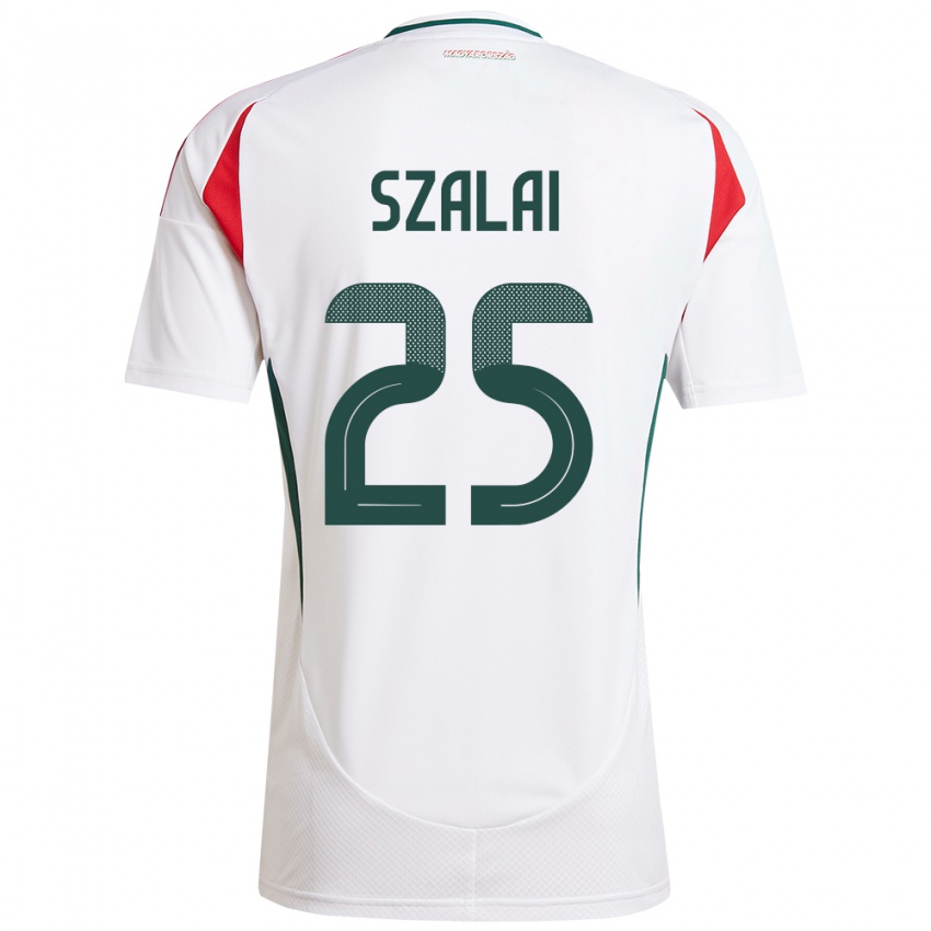 Férfi Magyarország Gábor Szalai #25 Fehér Idegenbeli Jersey 24-26 Mez Póló Ing