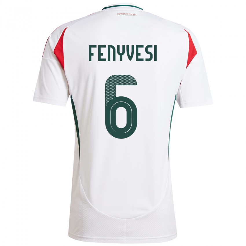 Férfi Magyarország Evelin Fenyvesi #6 Fehér Idegenbeli Jersey 24-26 Mez Póló Ing