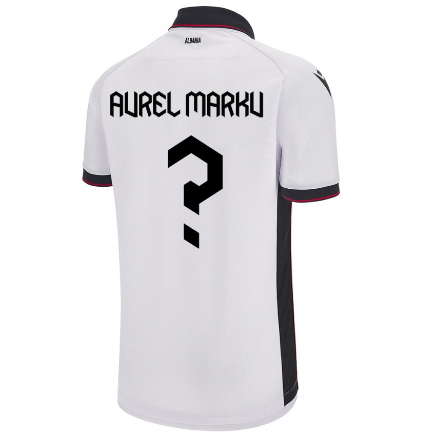 Férfi Albania Aurel Marku #0 Fehér Idegenbeli Jersey 24-26 Mez Póló Ing