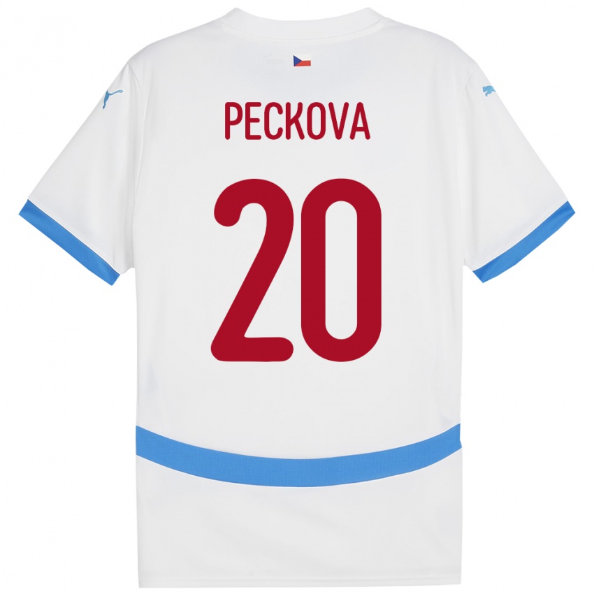 Férfi Csehország Alena Pěčková #20 Fehér Idegenbeli Jersey 24-26 Mez Póló Ing