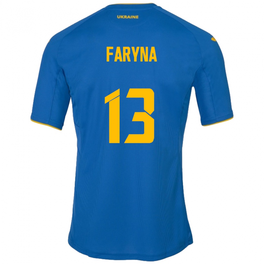 Férfi Ukrajna Maryan Faryna #13 Kék Idegenbeli Jersey 24-26 Mez Póló Ing