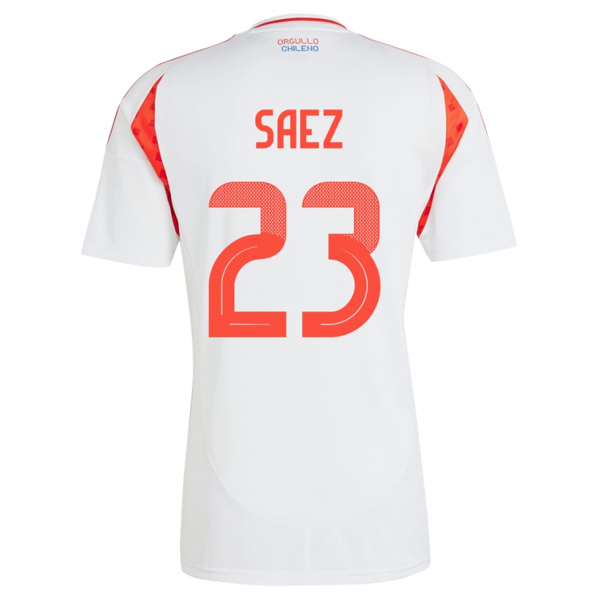 Férfi Chile Ignacio Sáez #23 Fehér Idegenbeli Jersey 24-26 Mez Póló Ing