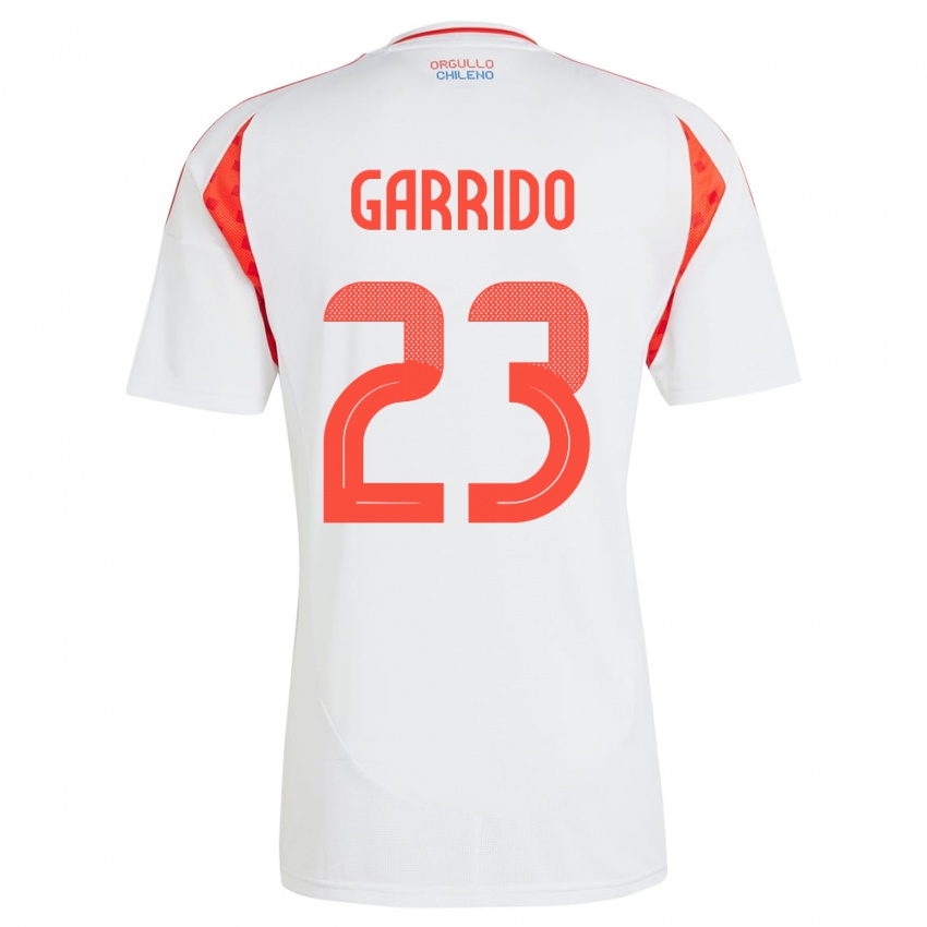 Férfi Chile Pedro Garrido #23 Fehér Idegenbeli Jersey 24-26 Mez Póló Ing