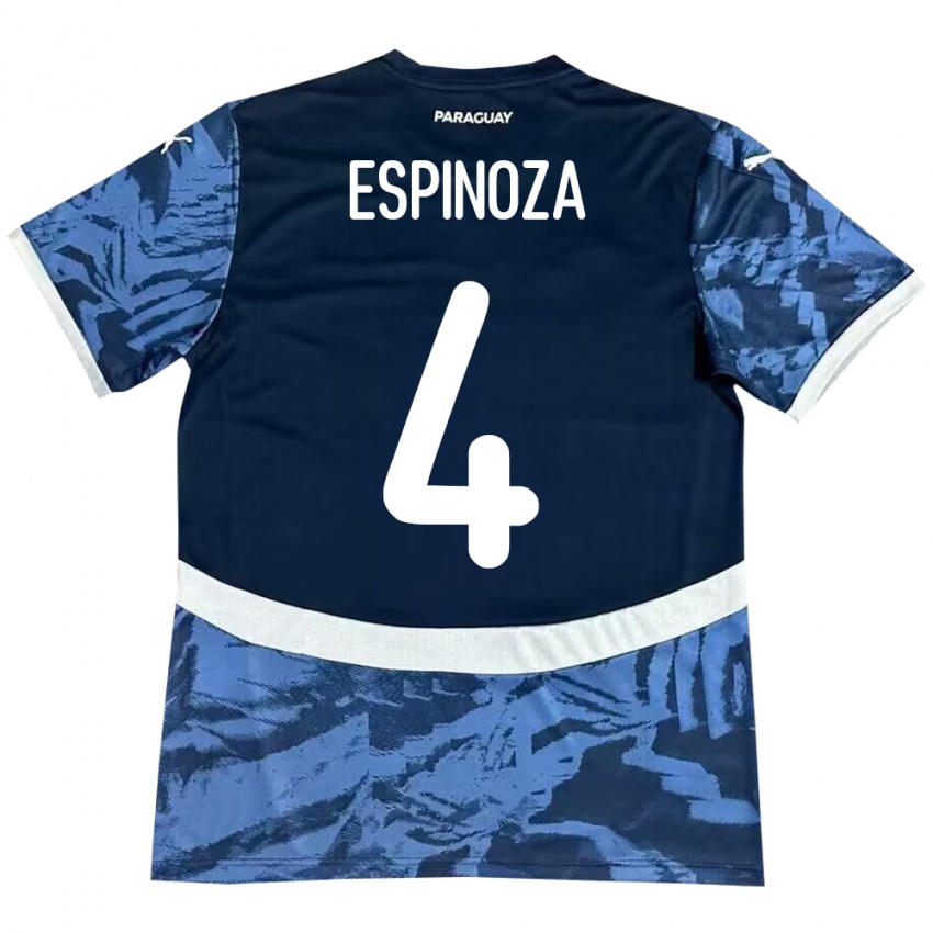 Férfi Paraguay Matías Espinoza #4 Kék Idegenbeli Jersey 24-26 Mez Póló Ing