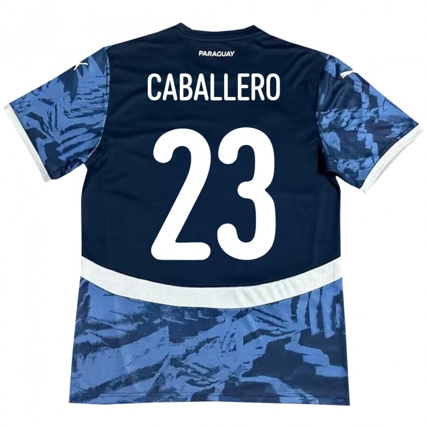 Férfi Paraguay Tiago Caballero #23 Kék Idegenbeli Jersey 24-26 Mez Póló Ing