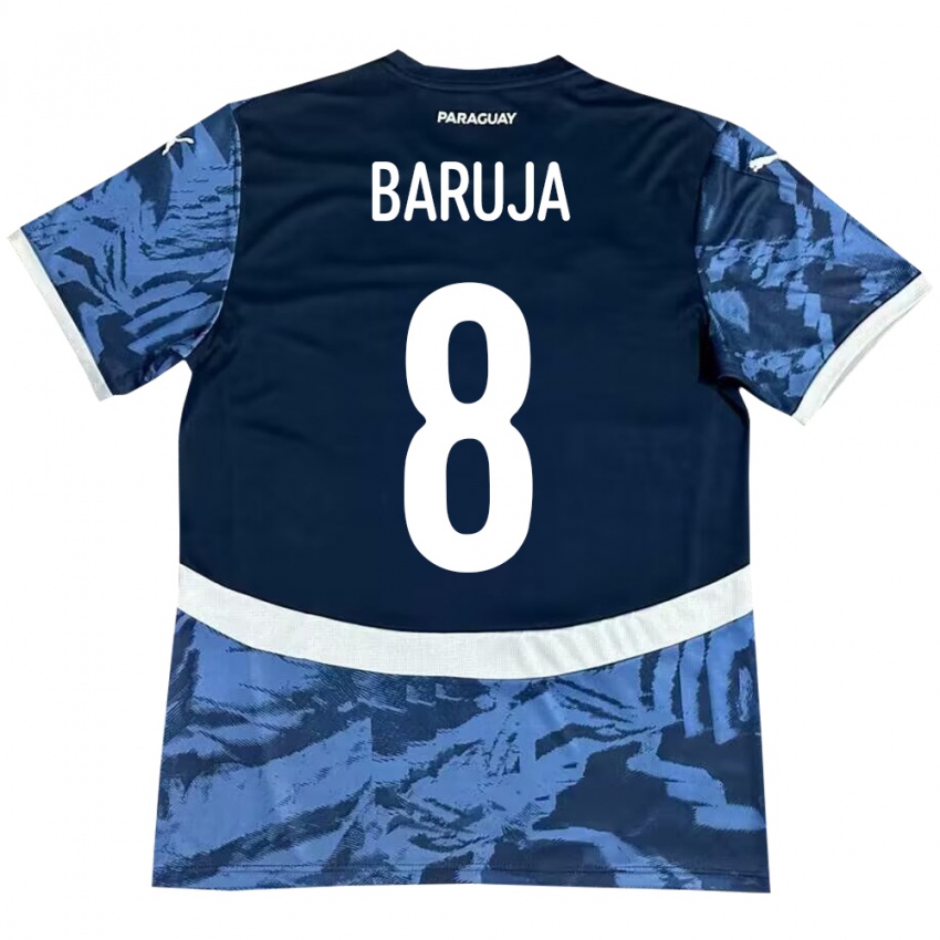 Férfi Paraguay Fabrizio Baruja #8 Kék Idegenbeli Jersey 24-26 Mez Póló Ing