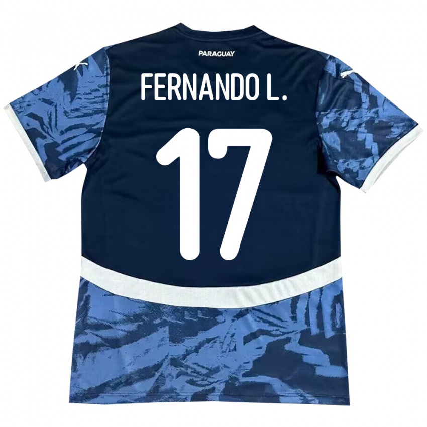 Férfi Paraguay Fernando Leguizamón #17 Kék Idegenbeli Jersey 24-26 Mez Póló Ing