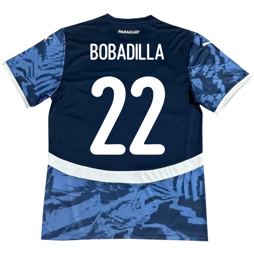 Férfi Paraguay Dylan Bobadilla #22 Kék Idegenbeli Jersey 24-26 Mez Póló Ing