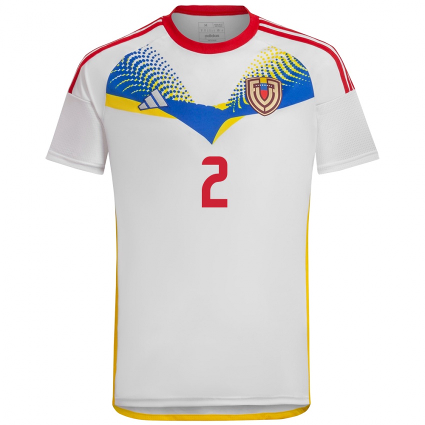 Férfi Venezuela Carlos Vivas #2 Fehér Idegenbeli Jersey 24-26 Mez Póló Ing