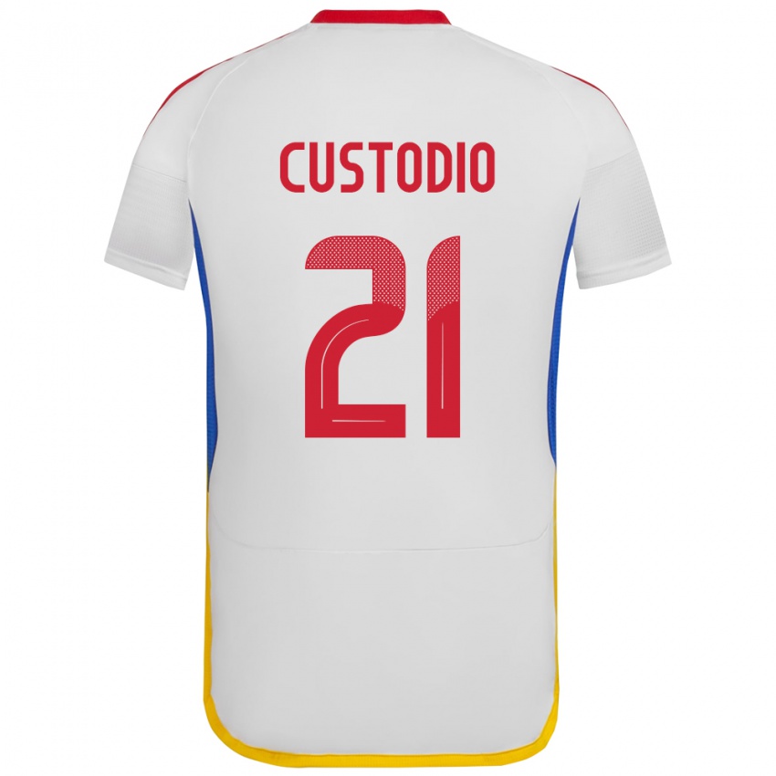 Férfi Venezuela Alex Custodio #21 Fehér Idegenbeli Jersey 24-26 Mez Póló Ing