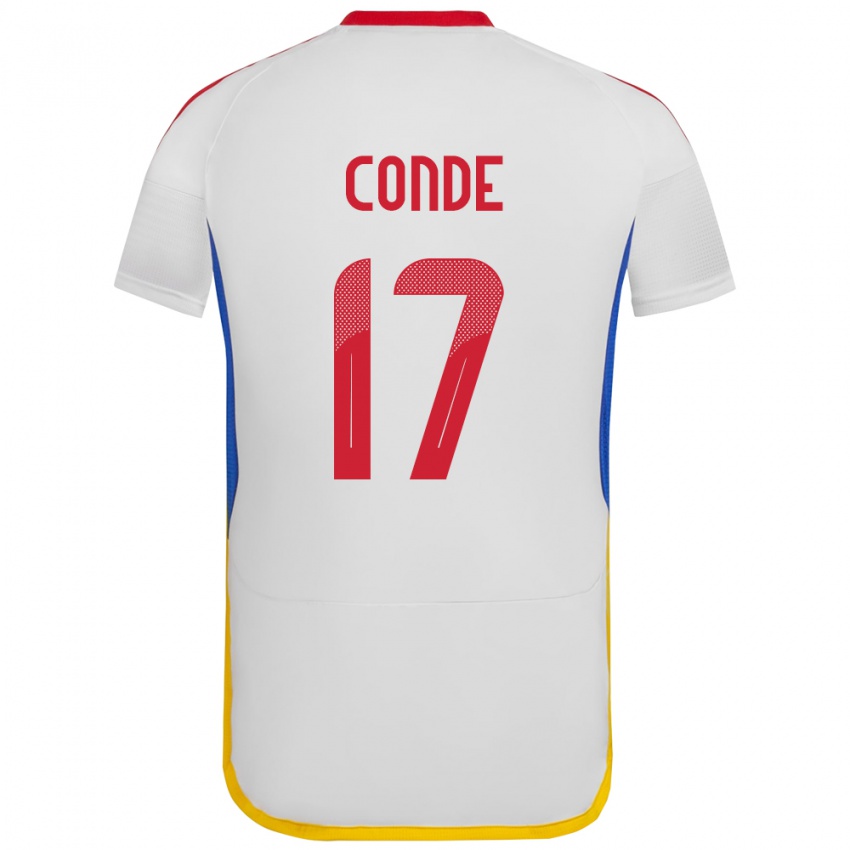 Férfi Venezuela Óscar Conde #17 Fehér Idegenbeli Jersey 24-26 Mez Póló Ing