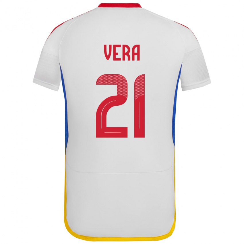 Férfi Venezuela Andry Vera #21 Fehér Idegenbeli Jersey 24-26 Mez Póló Ing